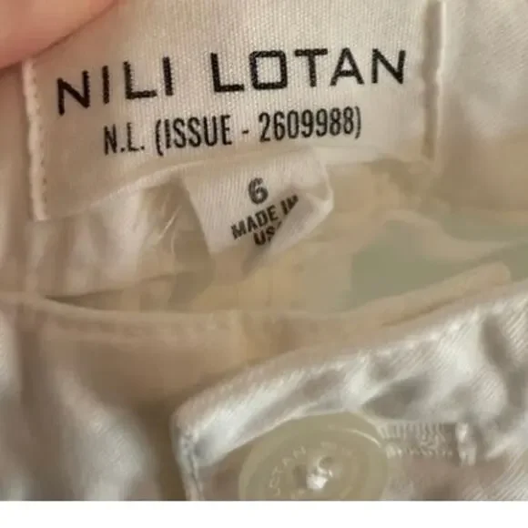 Nili Lotan Eliot Boy Pant in White Size 6 Retail $396